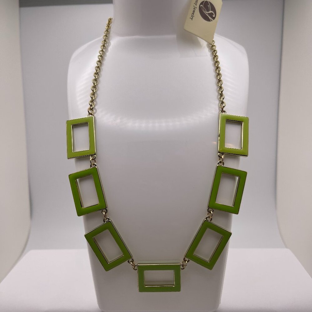 Stony Green Rectangular Necklace
